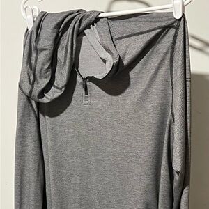 Under Armour Black and Gray HeatGear Hooded Top